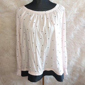 Levi's Women's Light Pink Black Dots Blouse Size XL